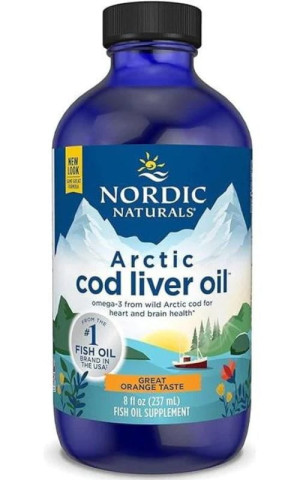 Arctic Cod Liver Oil Pomarańcz. 1060mg Tran z dzikiego dorsza 237 ml, Nordic Naturals