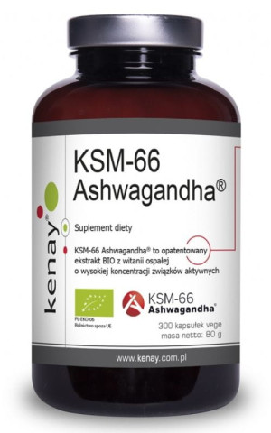 Kenay BIO Ashwagandha KSM-66 200mg (300 kapsułek)