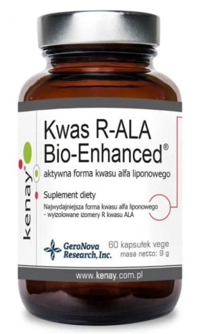 Kenay Kwas R-ALA Bio-Enhanced aktywna forma kwasu liponowego (60 kaps.)