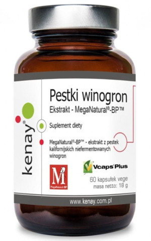Kenay Ekstrakt z pestek winogron Mega Natural-BP 60 kapsułek)