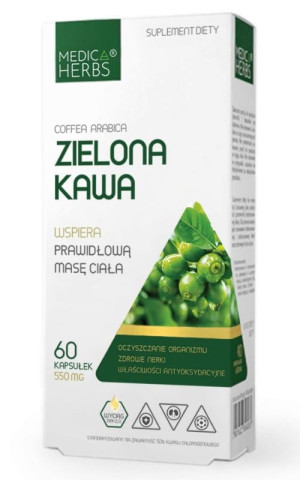 Zielona kawa 550mg, 60 kaps. Medica Herbs