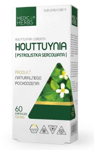 Houttuynia (Pstrolistka Sercowata) 520mg, 60 kapsułek Medica Herbs