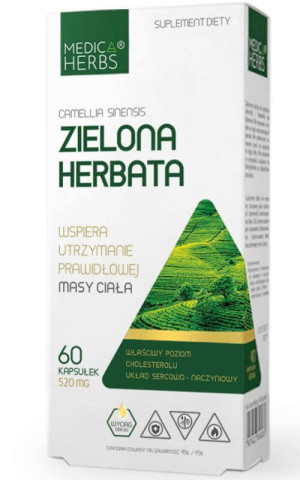 Zielona herbata 520 mg, 60 kapsułek Medica Herbs