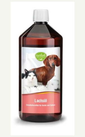 Olej z Łososia atlantyckiego dla psów i kotów 1000 ml Tierlieb Sanct Bernhard