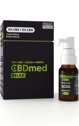 Olejek konopny Relax 5% CBD + 5% CBN + Chmiel i Melisa 10ml CBDmed