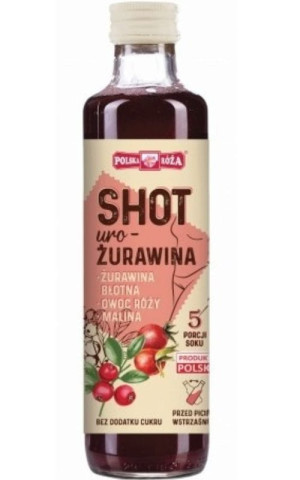 Shot Żurawina (mieszanka soków owocowych) 250ml Polska Róża