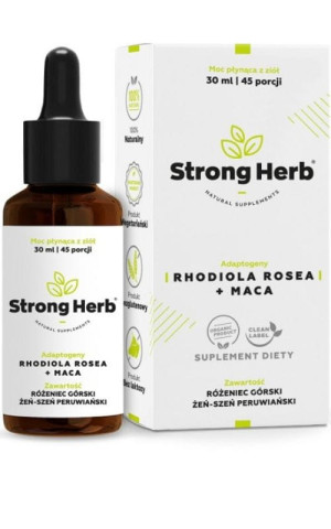 Adaptogeny Różeniec RHODIOLA ROSEA + MACA 30 ml Strong Hemp