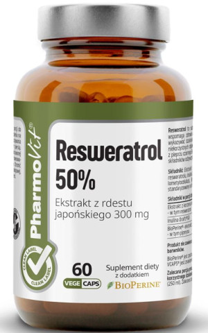 Pharmovit Clean Label Resweratrol 50% 60 kapsułek