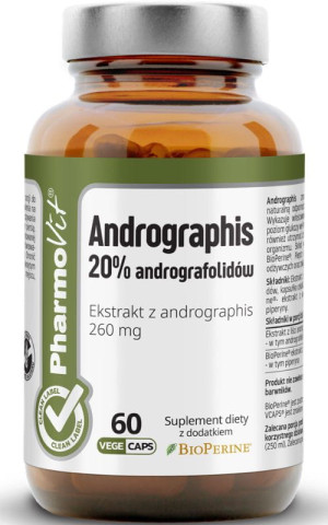 Pharmovit Clean Label Andrographis 20% andrografolidów 60 kapsułek