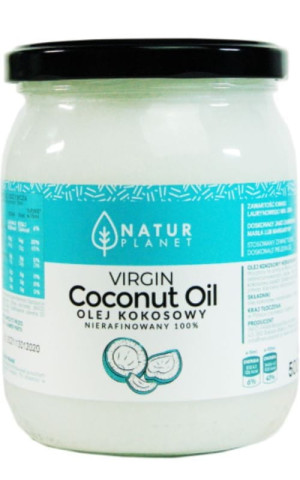 Olej kokosowy nierafinowany 500ml Natur Planet