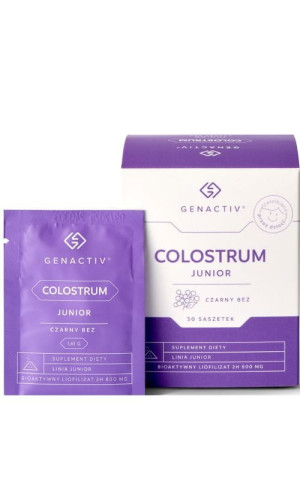 Genactiv Colostrum Junior czarny bez 800mg 30 saszetek