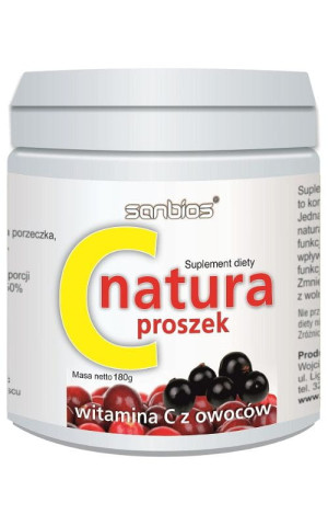 Witamina C natura proszek 180g - witamina C z owoców SANBIOS