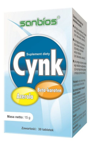 Cynk + acerola i beta-karoten 30tabl. SANBIOS