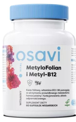 Osavi MetyloFolian i Metyl-B12 60 małych kapsułek