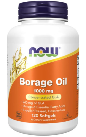 Borage Oil Olej z ogórecznika 100 mg, 120 softgels NOW Foods