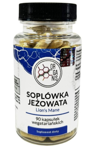 Soplówka jeżowata (Lions mane) 90 kapsułek Organis