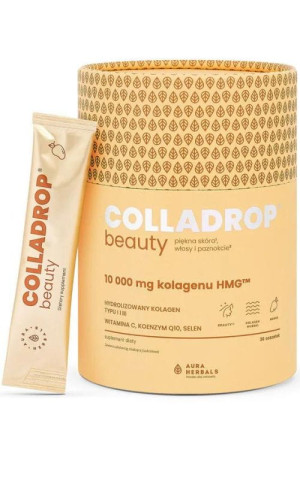 Aura Herbals Colladrop Beauty 10000 mg kolagen morski HMG mango 30 saszetek