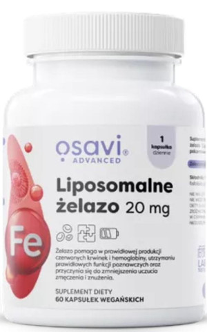 Osavi Liposomalne żelazo 20 mg - 60 kapsułek wegańskich