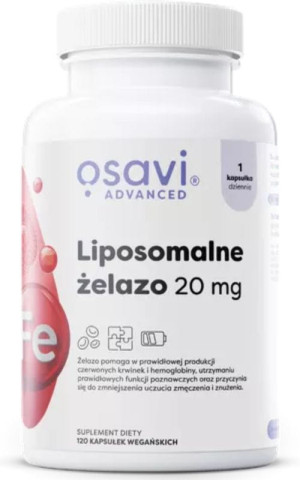 Osavi Liposomalne żelazo 20 mg - 120 kapsułek wegańskich