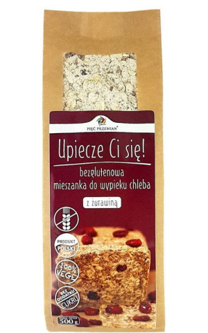 PIĘĆ PRZEMIAN Mieszanka do wypieku chleba z żurawiną bezglutenowa 500g