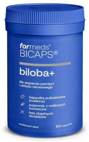 Bicaps Biloba+ Ginkgo Biloba Miłorząb japoński 60 kaps Formeds