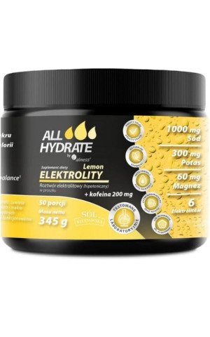 Elektrolity Lemon + Kofeina 345g ALLHydrate
