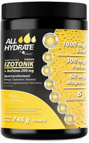 Izotonik Lemon + Kofeina 745g ALLHydrate