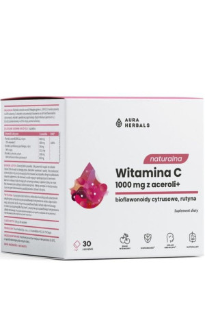 Aura Herbals Naturalna witamina C 1000 mg z aceroli 30 saszetek