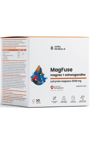 Aura Herbals MagFuse - magnez + ashwagandha - saszetki 30 sztuk