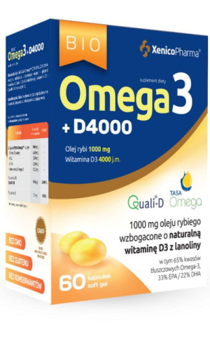 Omega 3 bio + D3 4000 j.m. 60 kaps. Xenico Pharma