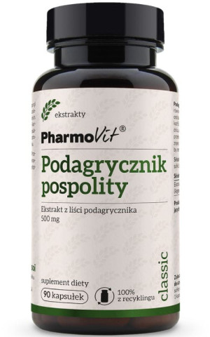 Pharmovit Classic Podagrycznik pospolity Ekstrakt z liści podagrycznika 450 mg 90 kapsułek