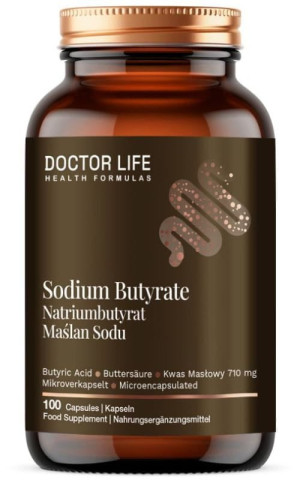 Doctor Life Sodium butyrate (Maślan sodu) 1000 mg, 100 kapsułek