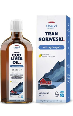 Osavi Tran Norweski, 1000mg Omega 3 (Cytryna) - 250 ml
