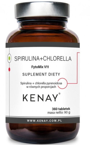 Kenay Spirulina + Chlorella pyrenoidosa FytoMix V11, 360 tabletek