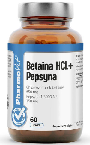 Pharmovit Clean Label Betaina HCL + Pepsyna 60 kapsułek