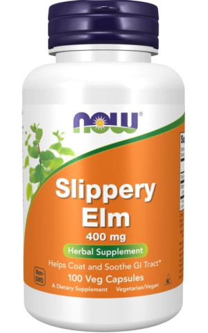 Slippery Elm (wiąz śliski) 400 mg, 100 kapsułek NOW Foods