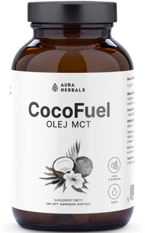 Aura Herbals Coco Fuel Olej MCT - 2000 mg - 100 sztuk softgel