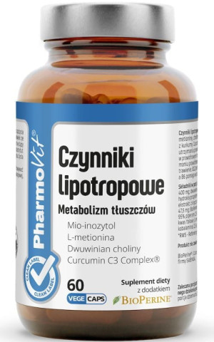 Pharmovit Clean Label Czynniki lipotropowe - Metabolizm tłuszczów 60 kapsułek
