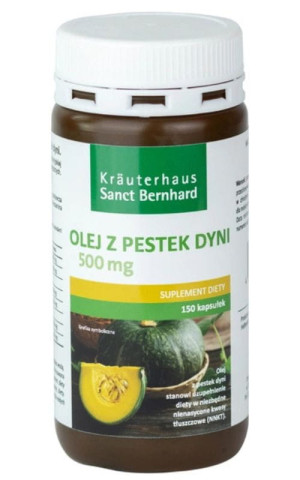 Olej z pestek dyni z dyni styryjskiej 500 mg, 150 kapsułek Sanct Bernhard