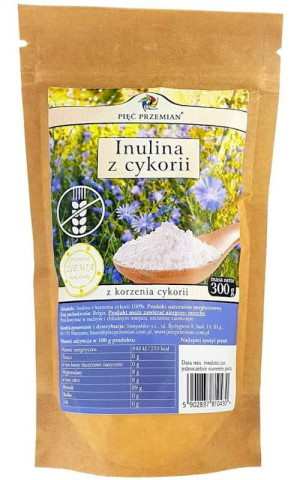 Inulina z korzenia cykorii 300 g PIĘĆ PRZEMIAN