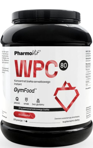 GymFood Pharmovit WPC 80 Koncentrat białka serwatkowego Instant (truskawka) 700 g