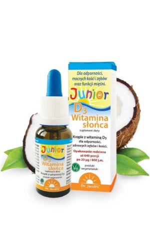 Witamina Słońca D3 JUNIOR - 20 ml Dr. Jacobs