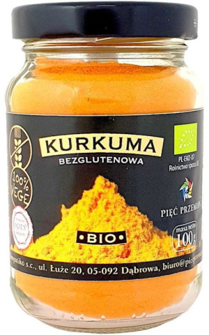 Kurkuma bezglutenowa BIO 100g PIĘĆ PRZEMIAN