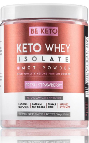BeKeto Keto Izolat Białka z MCT - Świeża Truskawka 300g