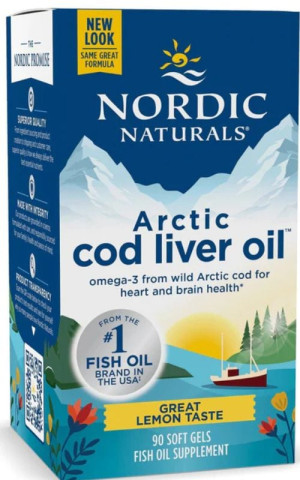 Arctic Cod Liver Oil Cytryna Tran z dzikiego dorsza 90 kaps Nordic Naturals