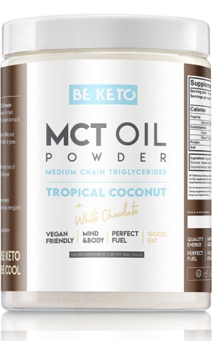 BeKeto Olej MCT w Proszku - Kokos & Biała Czekolada 300g