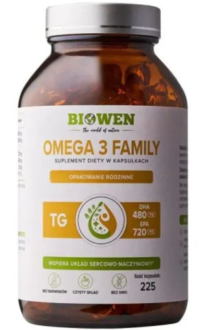 Biowen Omega-3 TG Family 720mg EPA, 480mg DHA 225 kaps