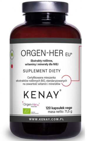 Kenay Orgen-Her EU Ekstrakty roślinne, witaminy i minerały dla NIEJ 120 kaps vege