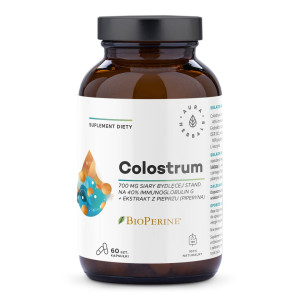 Aura Herbals Colostrum 700 mg + BioPerine, 60 kapsułek
