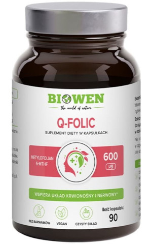 Biowen Q-folic metylowany kwas foliowy 5-MTHF 90 kaps